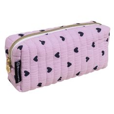 Exacompta - Trousse rectangle Coeurs coton couleurs assorties