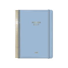 Agenda anual Dohe Velvet día por página con espiral 14 x 20 cm azul