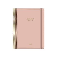 Agenda anual Dohe Velvet día por página con espiral 14 x 20 cm rosa