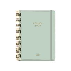 Agenda anual Dohe Velvet día por página con espiral 14 x 20 cm verde