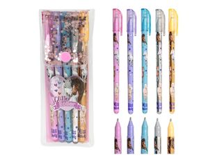 Miss Melody - Roller - cheval - rose paillette, violet paillette, bleu paillettes, argent scintillant, or pailleté - encre gel