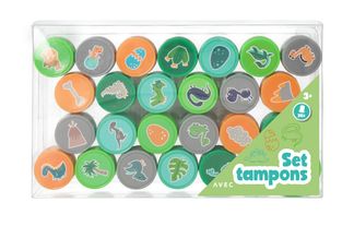 Set 26 tampons pré-encrés - Dinosaures
