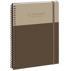 Agenda de bureau spiralé 16 mois Gustave - 1 semaine sur 2 pages - 21 x 29,7 cm - Taupe/Grège - Exacompta