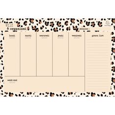 Hebdo Planner Roar 26,5 x 18 cm - Visuel clair - Exacompta