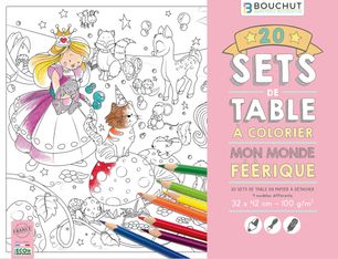 Sets de table à colorier Mon monde féerique - 32 x 42 cm - Bouchut