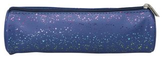 Trousse ronde SCHOOL Dots Glitter coloris bleu foncé