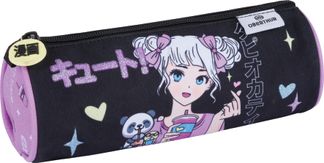 Trousse ronde Manga girl - 1 compartiment - Oberthur