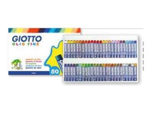 GIOTTO Olio - 50 crayon de cire - pastel à l'huile - fin - couleurs assorties