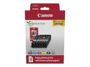 Canon PGI-530/CLI-531 - Pack de 6 - noir pigmenté, noir, cyan, magenta, jaune, gris - cartouche d'encre originale