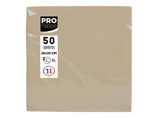 Pronappe - 50 Serviettes - Taille 20 x 20 cm - jetable - ficelle marron