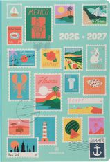 Agenda Road Trip - 1 semaine sur 2 pages - 17 x 24,5 cm - timbres - Oberthur
