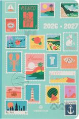 Agenda Road Trip - 1 semaine sur 2 pages - 10 x 15 cm - timbres - Oberthur