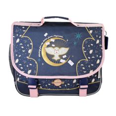 Cartable Hedwig - 38 cm - 2 compartiments - Marine - Kid'Abord