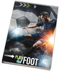 Agenda rembordé Foot/Basketball - 1 jour par page - 12x17 cm - 2 décors assortis - Kid'Abord
