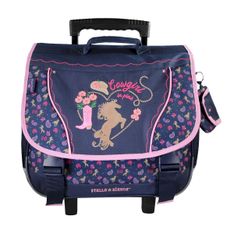 Cartable à roulettes Stalla Bianca - 38 cm - 2 compartiments - Marine - Kid'Abord
