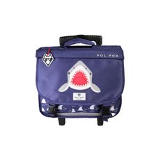 Cartable à roulettes réversible 38 cm Shark - 2 compartiments - Marine - Pol Fox