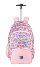Sac a roulettes oxford flowers 3 compartiments - Hamelin