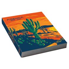 Agenda scolaire journalier 12 x 17 cm - couverture souple - motif cactus