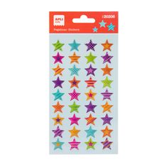 Pegatinas Estrellas glitter rayadas