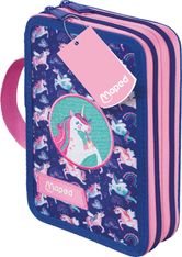 MAPED - Trousse garnie 2 étages - 38 articles - Décor Licorne