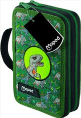 MAPED - Trousse garnie 2 étages - 38 articles - Décor Dinosaure
