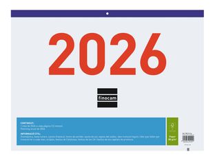 Finocam - Calendario - pared - 2026 - un mes vista - F94 - 430 x 310 mm - fecha - Catalán