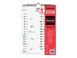 Calendari Neutre de paret per escriure dos columnes 2026 - Català