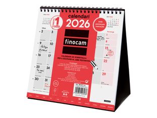 Finocam - Calendario - escritorio - 2026 - neutral - un mes vista - S - 190 x 190 mm - fecha