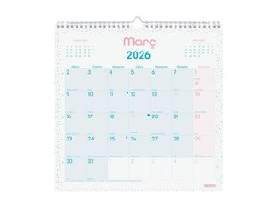 Finocam - Calendario - pared - 2026 - chic turquoise - un mes vista - 300 x 300 mm - fecha