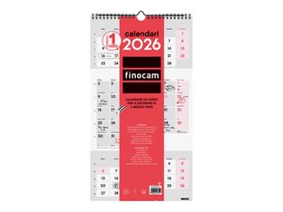 Finocam - Calendario - pared - 2026 - neutral - un mes vista - M - 236 x 430 mm - fecha