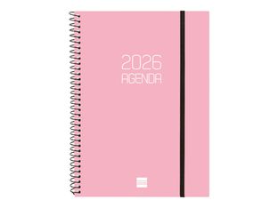 Agenda anual espiral Basics Opaque E10 SVH 2026 Rosa - Català