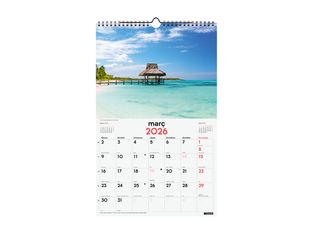 Finocam - Calendario - pared - 2026 - paradise landscapes - un mes vista - 250 x 400 mm - fecha