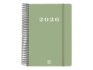 Finocam My - Agenda - 2026 - día página - encuadernado espiral - E10 - 155 x 212 mm - verde - cartón recubierto con película