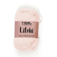 Graine Creative - Fil à tricoter en coton - 55 m - rose clair