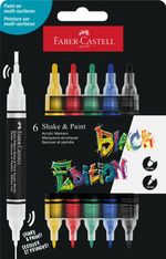 Black Edition Shake & Paint Acrylic Markers Classic x 6