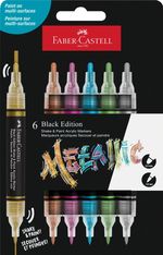 Black Edition Shake & Paint Acrylic Markers Metallic x 6