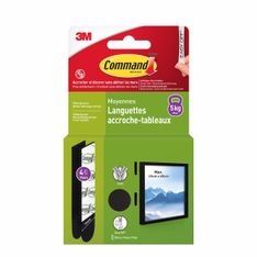 Command - Languettes accroche-tableaux - 4 paires - moyen - noir
