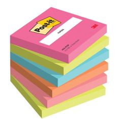 Post-it - Poptimistic : 6 blocs de notes colorées, 100 feuilles