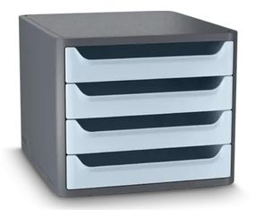 CEP - Module de Classement 4 Tiroirs First - Gris et Bleu Pâle
