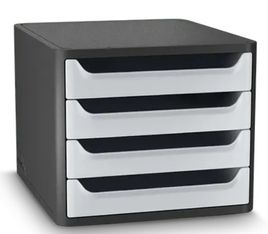 CEP - Module de Classement 4 Tiroirs First - Noir et Gris Clair
