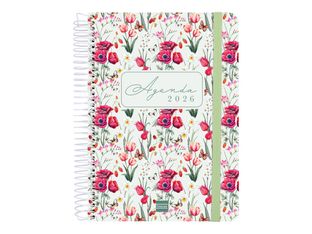 Finocam Chloe - Agenda - 2026 - día página - encuadernado espiral - E10 - 155 x 212 mm - verde - cartón recubierto con película