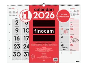 Finocam - Calendario - pared - 2026 - neutral - un mes vista - XL - 540 x 420 mm - fecha