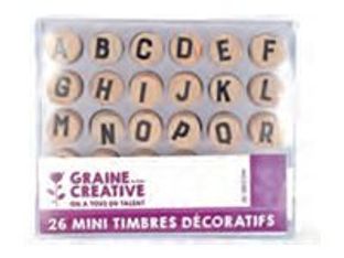 Graine Creative - 26 mini tampons - alphabet - bois
