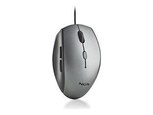 NGS Moth - Souris filaire ergonomique silencieuse - 5 boutons - gris