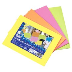 Global Notes - Pack de 4 Blocs - Communication Cards - 50 feuilles - 200 x 150 mm - couleurs assorties