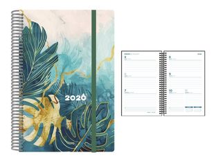 Senfort Paradise - Agenda - 2026 - vista de la semana - encuadernado espiral - 135 x 210 mm - verde - polipropileno (PP)