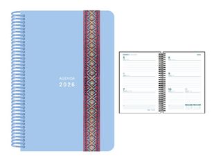 Senfort Pastel - Agenda - 2026 - vista de la semana - encuadernado espiral - 160 x 235 mm - azul - polipropileno (PP)