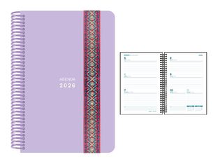 Senfort Pastel - Agenda - 2026 - vista de la semana - encuadernado espiral - 160 x 235 mm - lila - polipropileno (PP)