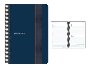 Senfort Foam - Agenda - 2026 - página de día - encuadernado espiral - 135 x 210 mm - azul - polipropileno (PP)