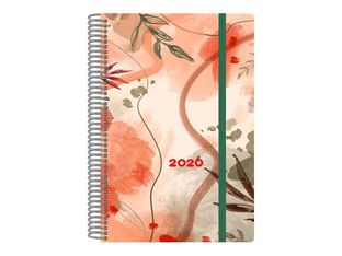 Senfort Decorada - Agenda - 2026 - página de día - encuadernado espiral - 135 x 210 mm - sunset - polipropileno (PP)